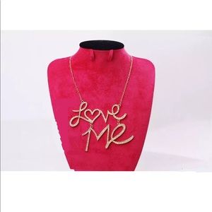 Gold Tone “Love Me” Necklace (Big Pendant)